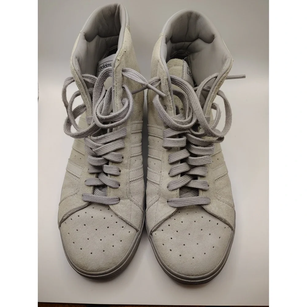 Adidas Basket Profi Mens‎ Grey Suede High Top Sneakers FW4976 Size 10